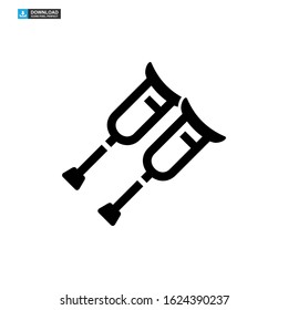 crutch icon isolated sign symbol vector illustration - high quality black style vector icons

