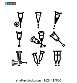 crutch icon isolated sign symbol vector illustration - Collection of high quality black style vector icons
