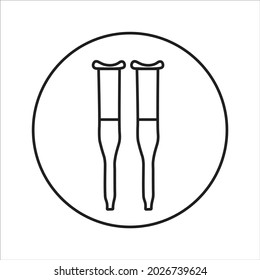 Crutch icon, logo isolated on white background