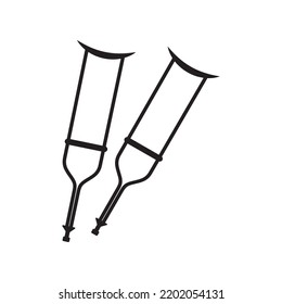 Crutch Icon Logo Template Illustration Vector Stock Vector (Royalty ...