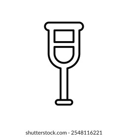 Crutch icon Outline set in black and white color