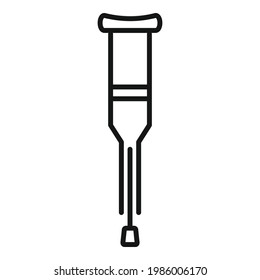 Crutch icon. Outline Crutch vector icon for web design isolated on white background