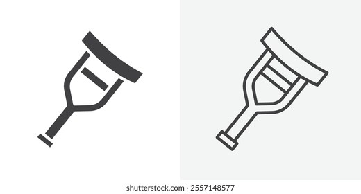 Crutch icon. outlined vector style.