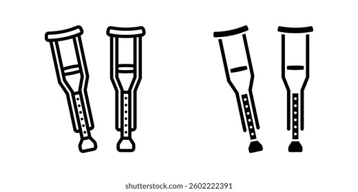 Crutch icon set. for mobile concept and web design on white background