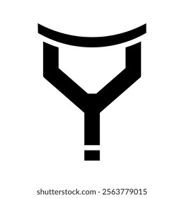 Crutch Icon, Symbol of Disability, Accessibility, and Support.