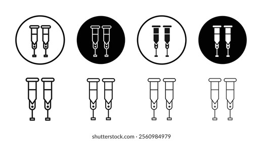 Crutch icon Symbol mark in filled style