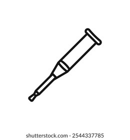 Crutch icon Vector flat thin line illustration