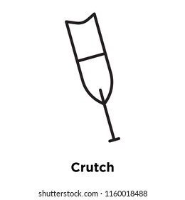 Crutch icon vector isolated on white background, Crutch transparent sign , sign and symbols in thin linear outline style