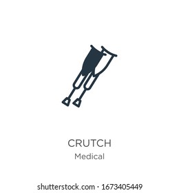 Crutch icon vector. Trendy flat crutch icon from medical collection isolated on white background. Vector illustration can be used for web and mobile graphic design, logo, eps10