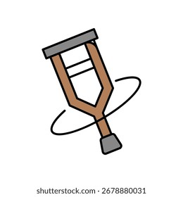 Ícone de muleta com fundo branco vetor ilustração de estoque