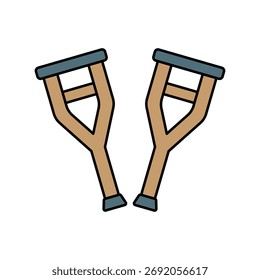 Crutch icon with white background vector stock illustration
