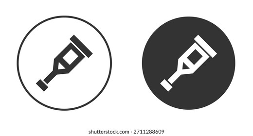 Concepto de iconos de muletas en versiones sólidas. Estilo de diseño plano.