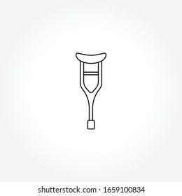 crutch isolated vector line icon