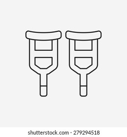 Crutch line icon