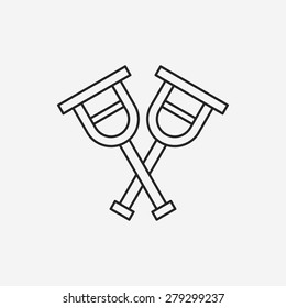 Crutch line icon