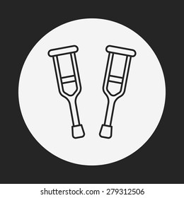 Crutch line icon