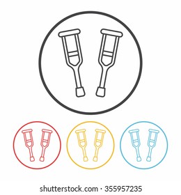Crutch line icon