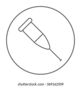 Crutch line icon.