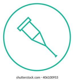 Crutch line icon.
