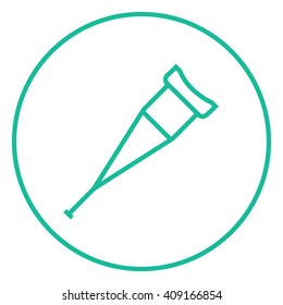 Crutch line icon.