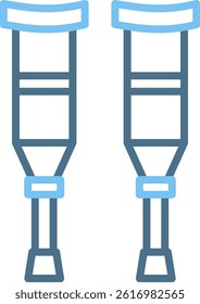 Crutch Line Two Colour Icon