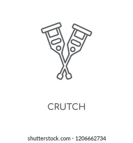 Crutch linear icon. Crutch concept stroke symbol design. Thin graphic elements vector illustration, outline pattern on a white background, eps 10.