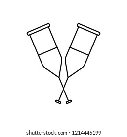 Crutch linear icon. Crutch concept stroke symbol design. Thin graphic elements vector illustration, outline pattern on a white background, eps 10.