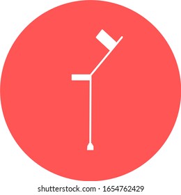 Crutch in red circle Icon. 