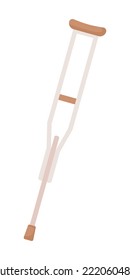 Crutch semi flat color vector object. Medical supporting device. Editable element. Full sized item on white. Health care simple cartoon style illustration for web graphic design and animation