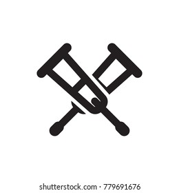 Crutch simple icon. Vector illustration, EPS 10.