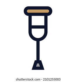 Crutch. Simple Vector Color Icon.