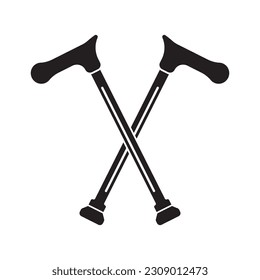 Crutch symbol in medical icon,logo vector illustration
