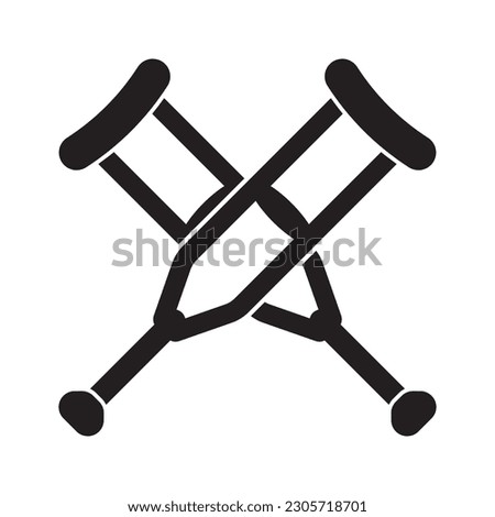 Crutch symbol in medical icon,logo vector illustration