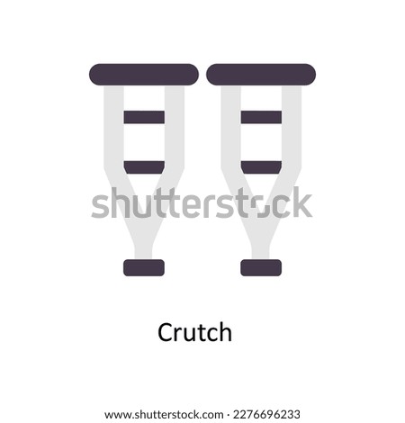 Crutch Vector Flat Icons. Simple stock illustration stock