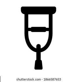 Crutch vector icon illustration ( injury,hospital,handicap)