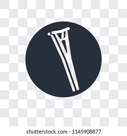 Crutch vector icon isolated on transparent background, Crutch logo concept