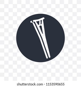 Crutch vector icon isolated on transparent background, Crutch logo concept