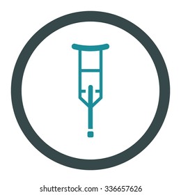 Crutch vector icon. Style is bicolor flat rounded symbol, soft blue colors, rounded angles, white background.