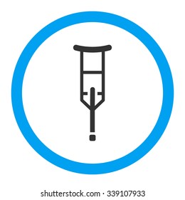 Crutch vector icon. Style is bicolor flat rounded symbol, blue and gray colors, rounded angles, white background.