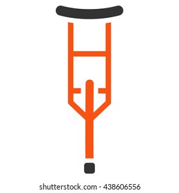 Crutch vector icon. Style is bicolor flat icon symbol with rounded angles, orange and gray colors, white background.