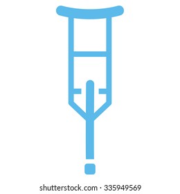 Crutch vector icon. Style is flat symbol, blue color, rounded angles, white background.