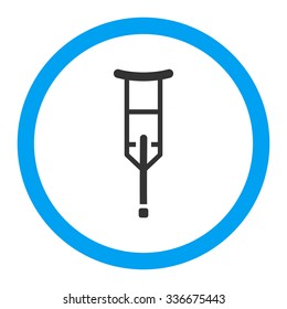 Crutch vector icon. Style is flat rounded symbol, bright colors, rounded angles, white background.