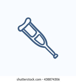 Kreuz-Vektorgrafik-Symbol einzeln auf Hintergrund. Handgezeichnetes Kreuzsymbol. Crutch Sketch Symbol für Infografik, Website oder App.