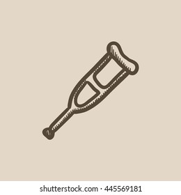 Kreuz-Vektorgrafik-Symbol einzeln auf Hintergrund. Handgezeichnetes Kreuzsymbol. Crutch Sketch Symbol für Infografik, Website oder App.