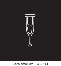 Crutch vector sketch icon isolated on background. Hand drawn Crutch icon. Crutch sketch icon for infographic, website or app.