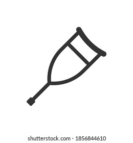crutch walker cane  icon vector illustration