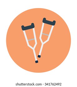 
Crutches Colored Vector Icon
