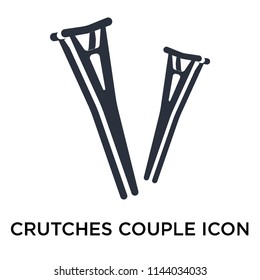 Crutches couple icon vector isolated on white background for your web and mobile app design, Crutches couple logo concept