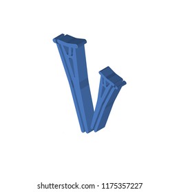 Crutches couple isometric left top view 3D icon