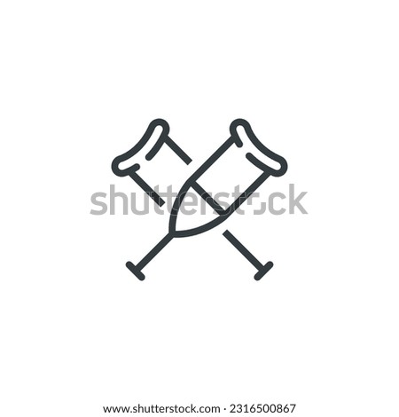 Crutches crutch medical equipment medicine icon, vector illustration